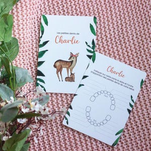 Cartes "petites dents" bébé thème forêt