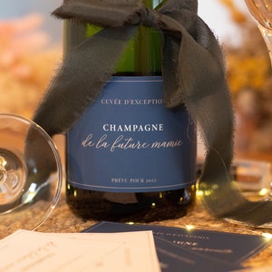Étiquettes personnalisées pour bouteille de champagne – Annonce naissance, grossesse, mariage, baptême