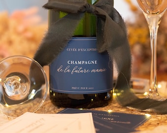Étiquettes personnalisées pour bouteille de champagne – Annonce naissance, grossesse, mariage, baptême