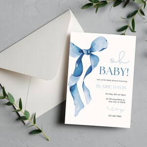 Baby shower Invitation, Oh baby Invitation, Editable, baby shower Invite, boy baby shower invitation, baby celebration, boy shower