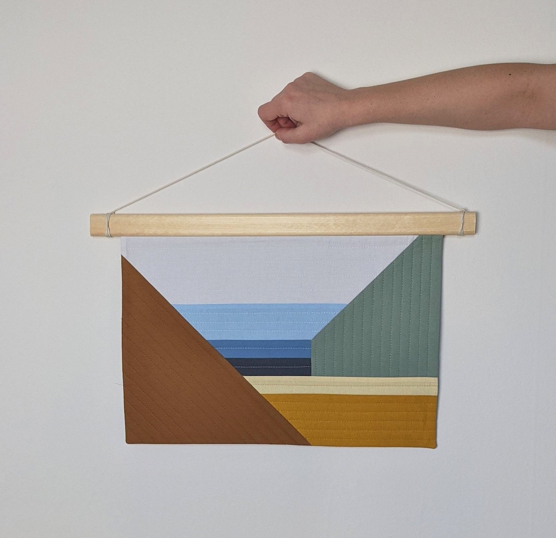 Contemporary Textile Wall Hanging Modern Quilted Geometric Etsy