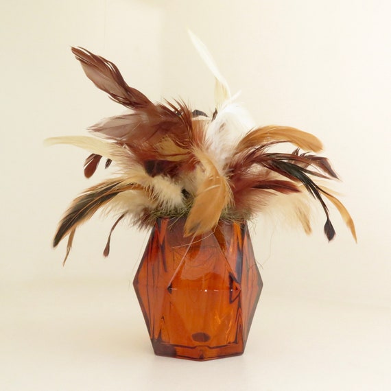 Feather Arrangement Rooster Feather Arrangement In Geometric Etsy
