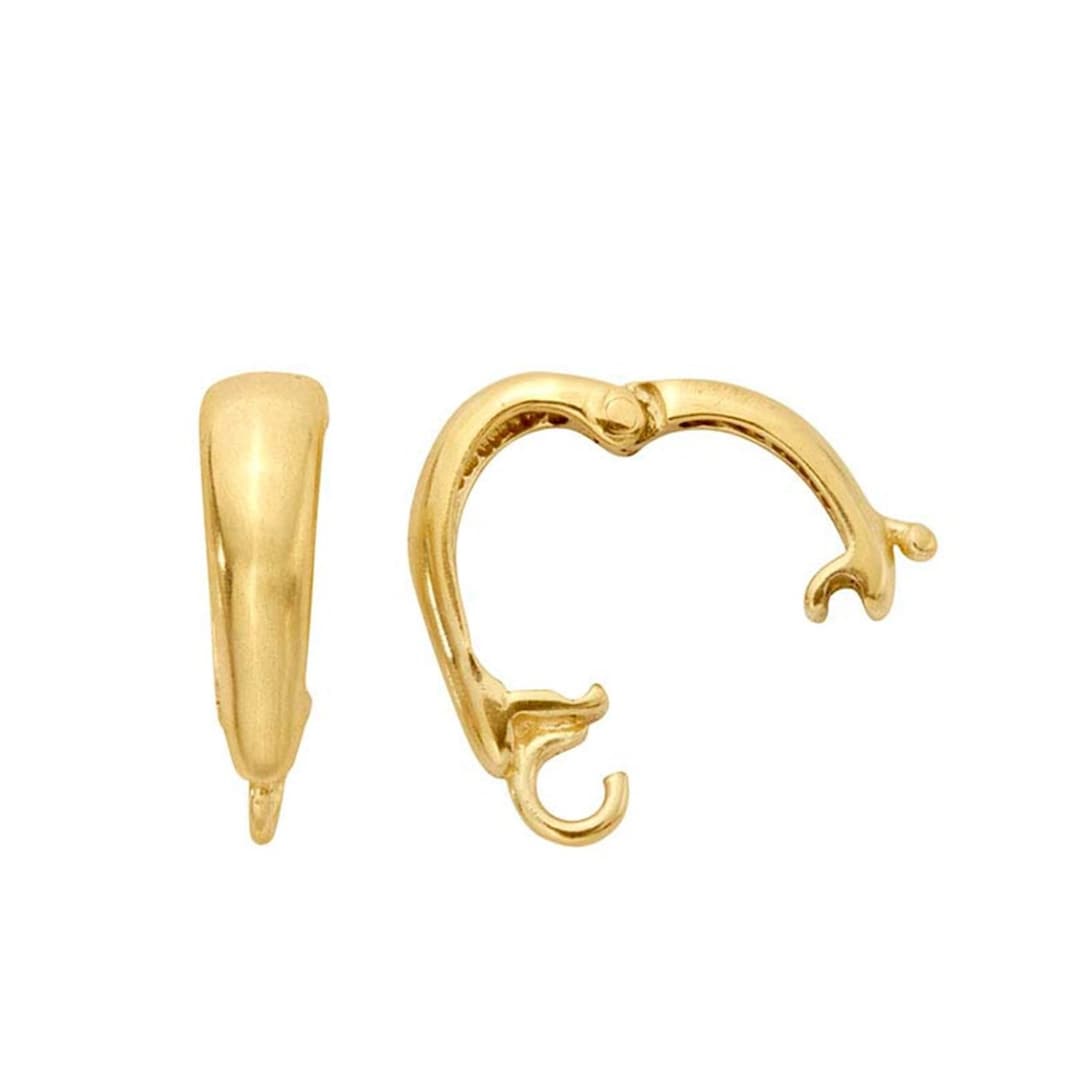 14K Gold Hinged Push Clasp Charm Bail, Necklace Enhancer, Bail Enhancer