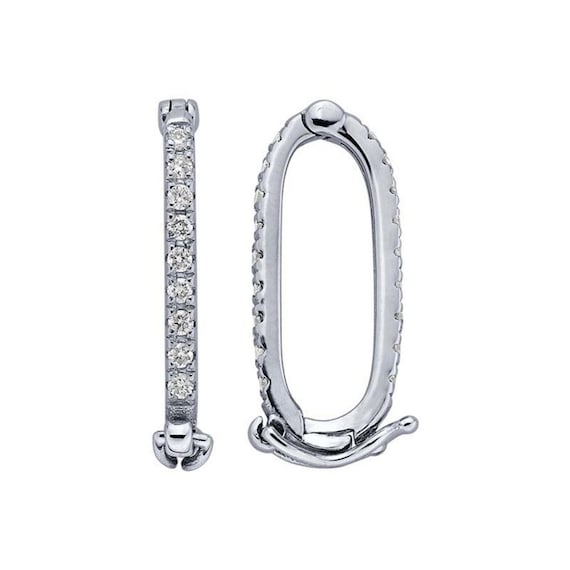 Buy 14K White Gold Necklace Enhancer Diamond-set Bail/hinged Charm