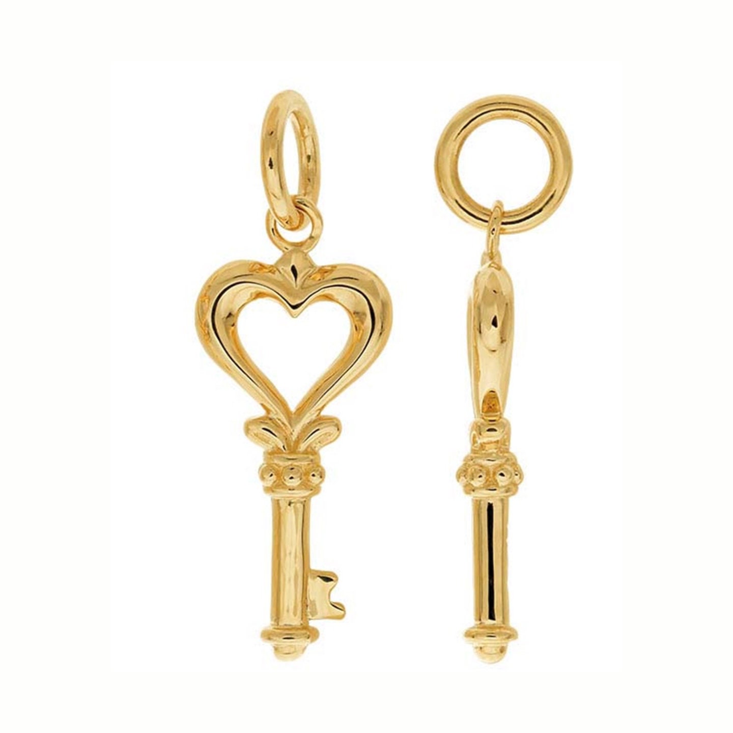 14K Yellow Gold Key Pendant Charm Gold Key Charm 14K Gold Key Necklace Etsy