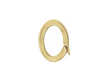 10K, 14K, 18K Solid Gold Sterling Silver Charm Hinged Bail Push Clasp Connector Link Lock Reusable