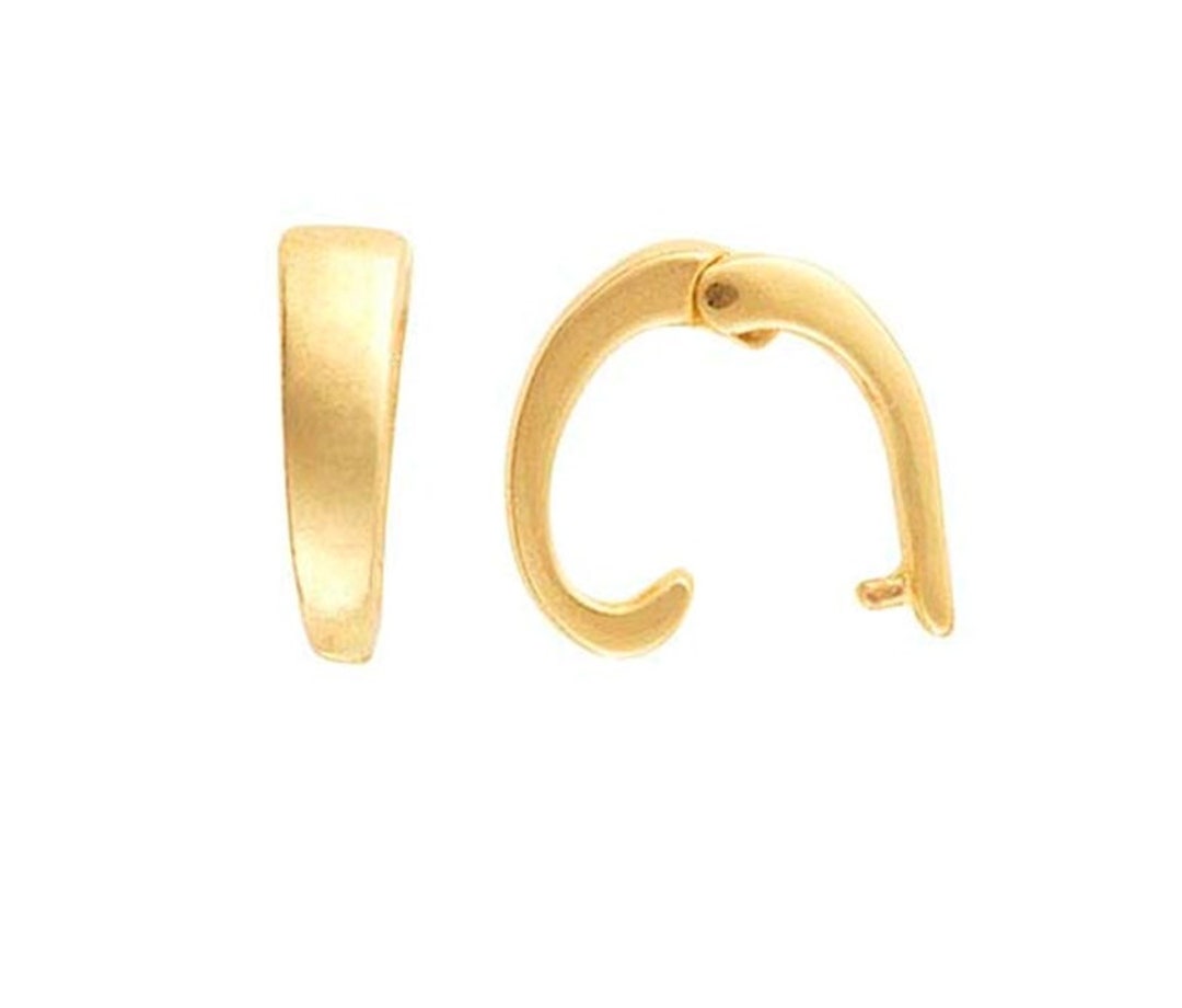 14K Gold Hinged Charm Bail, Enhancer, Snap Bail Clasp, Charm Bail Link