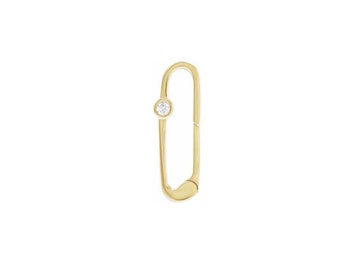 14K Gold Charm Bail Push Clasp, Bail Enhancer Diamond Yellow White Gold