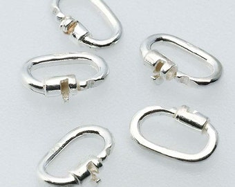 1 (One) Solid Sterling Silver Link Lock Jump Ring, No Soldering Secured Jump Ring Connector