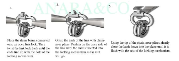one 14k solid gold link lock locking jump ring charm etsy