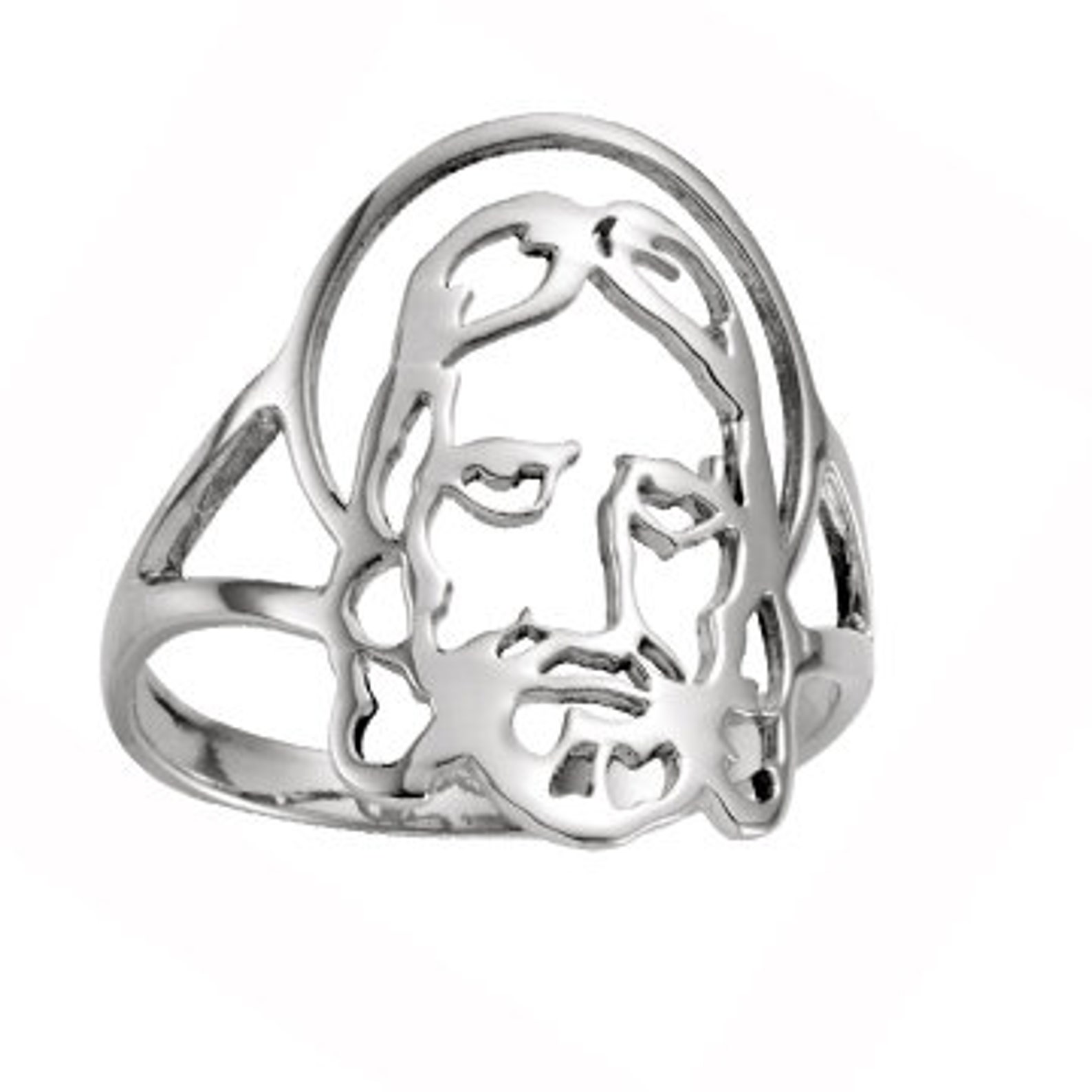 Face of Jesus Rosary Ring Sterling Silver Cross Men Women Face Etsy
