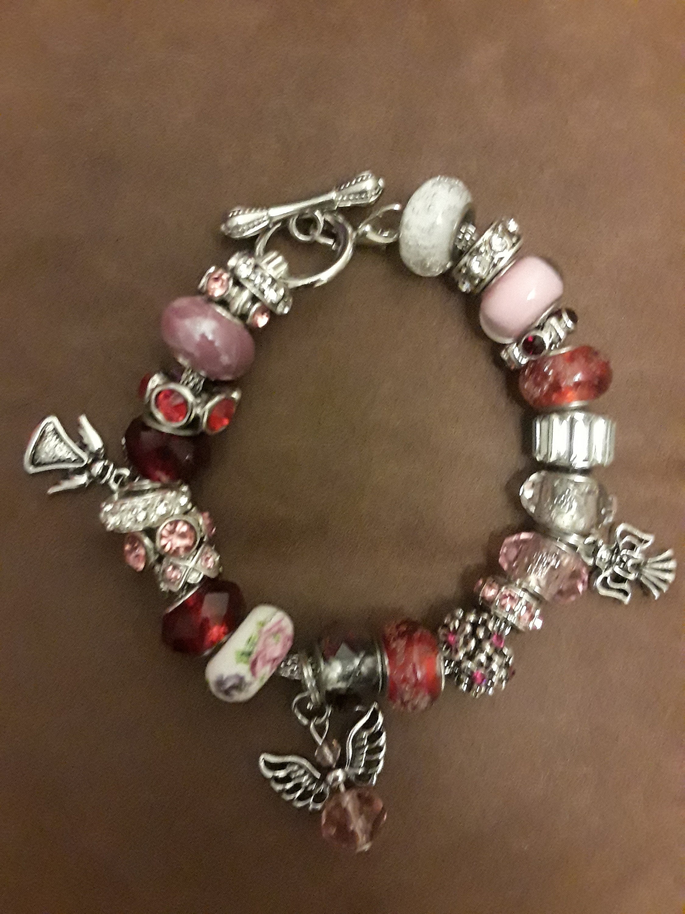 Valentine Beads and Charms for Pandora Charm Bracelets, Red and Pink 