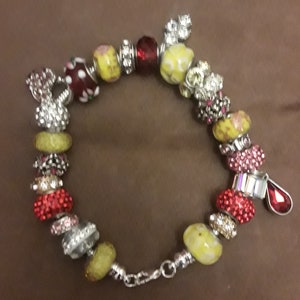 Yellow and Red Pandora anklet bracelet