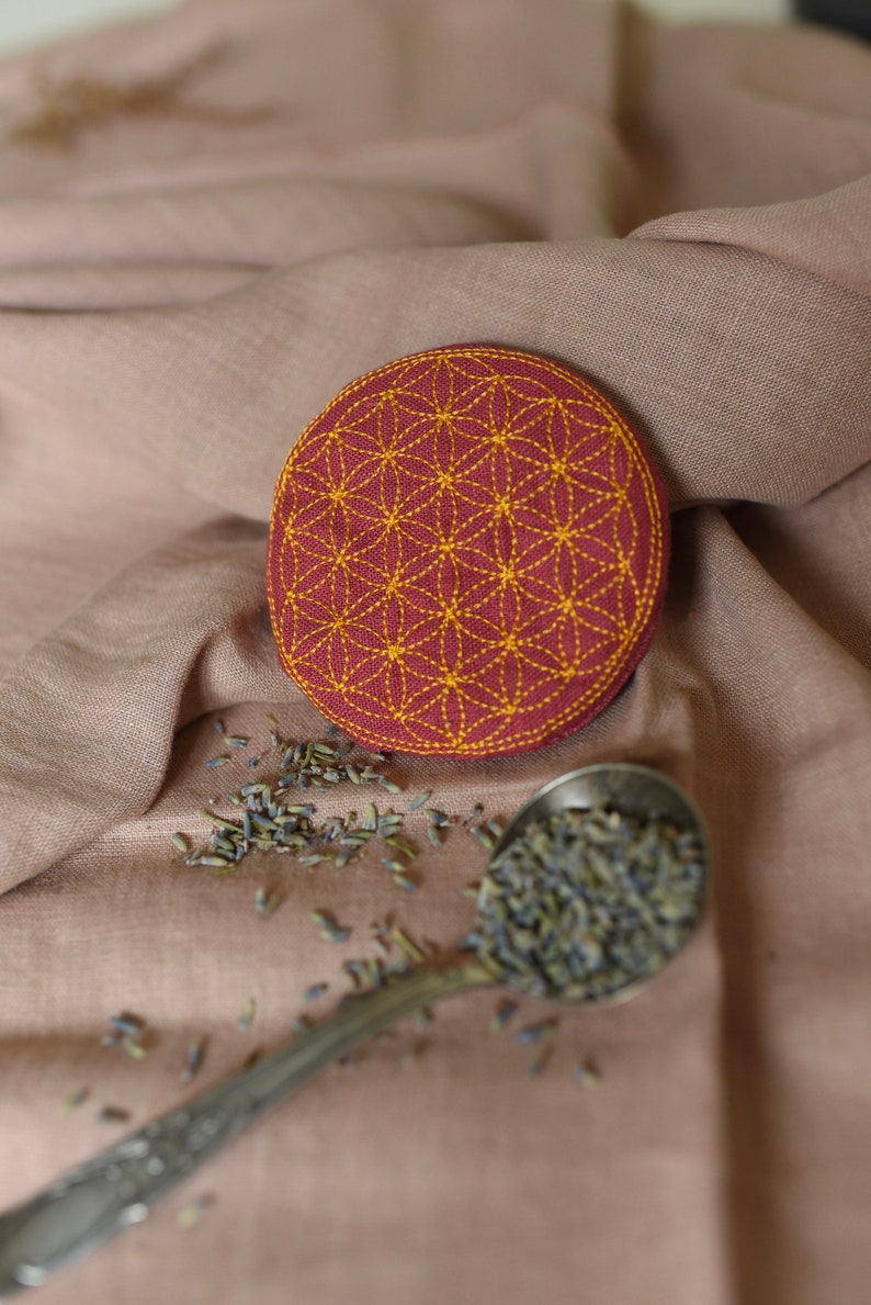 Linen lavender sachet Ø9cm quot;Sunsetquot; || Gift to a frien Linen lavender sachet Ø9cm quot;Sunsetquot; || Gift to a frien