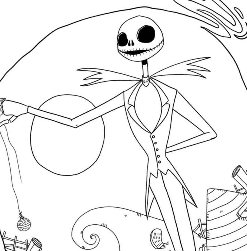 The Nightmare before Christmas coloring page | Etsy