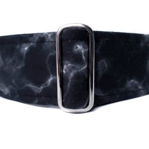 Black Marble Martingale, Flat/Buckle, Limited Slip Dog Collar