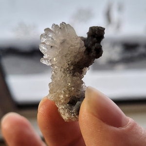 Chalcedony stalactite × quartz flower- Fort Drum, Okeechobee Co, Florida