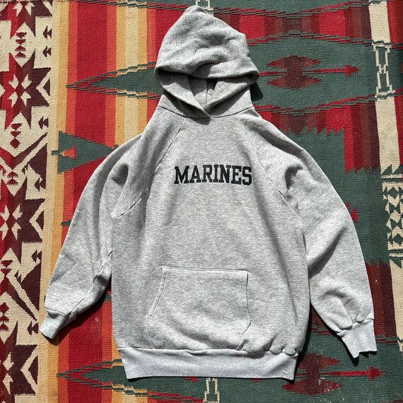 Vintage 70s Marines Hooded Sweatshirt - image 2