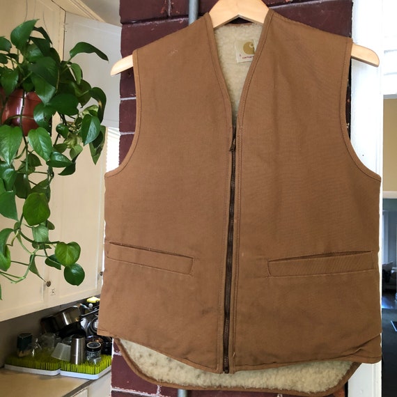 Vintage Carhartt Sherpa Lined Canvas Vest