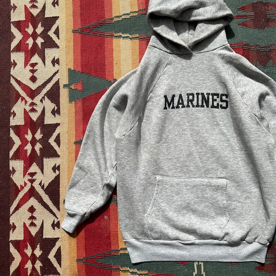 Vintage 70s Marines Hooded Sweatshirt - image 1