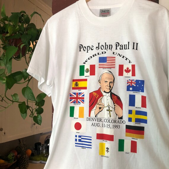 Vintage Pope John Paul II World Unity T-shirt
