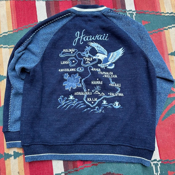 Vintage Polo Hawaii Sukajan Knit Souvenir Jacket - image 1