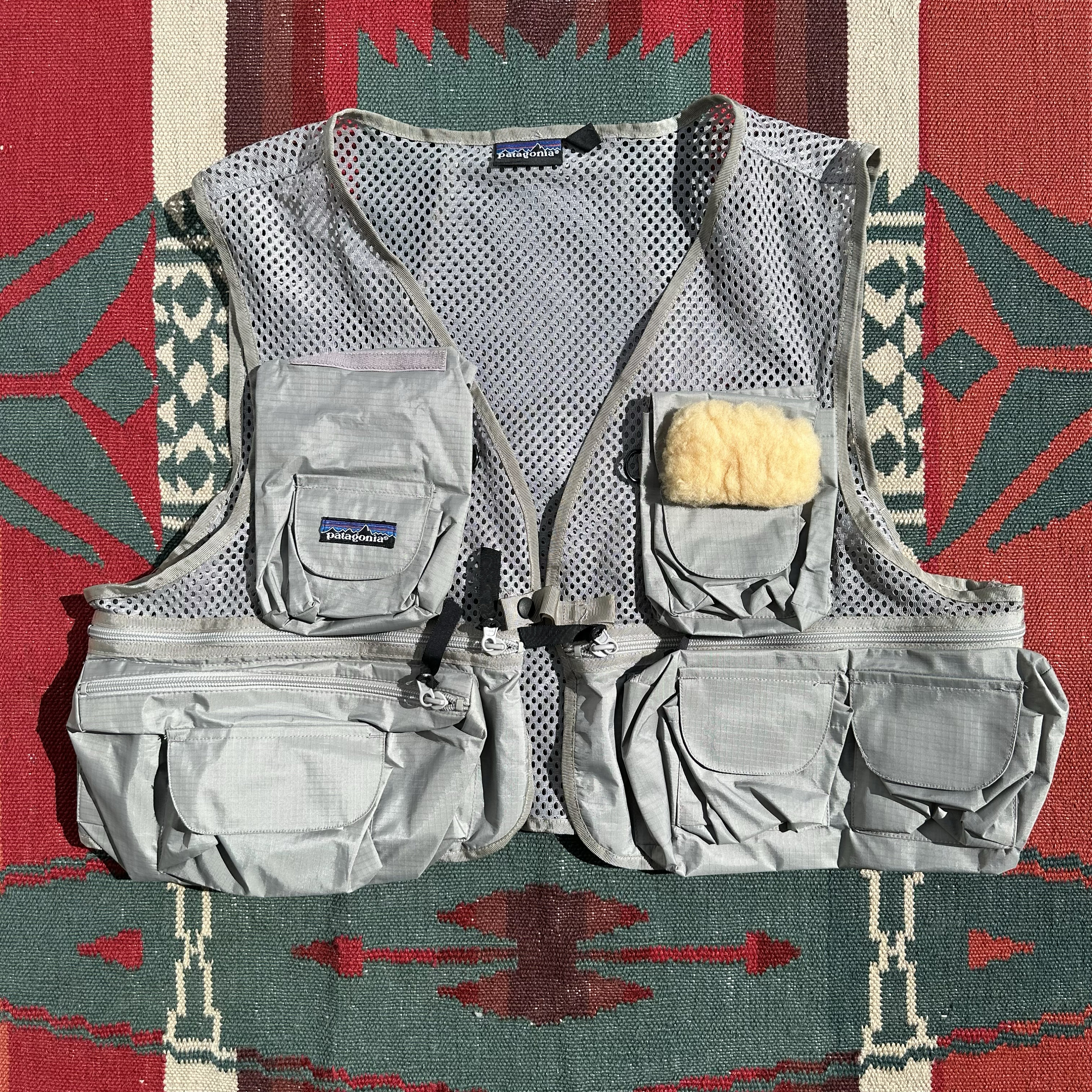 Vintage 90s Patagonia Gray Mesh Fishing Vest 