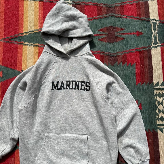 Vintage 70s Marines Hooded Sweatshirt - image 3