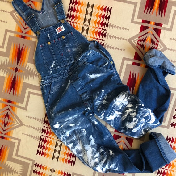 Vintage Painted Dickies Overalls // 29 x 32 // M