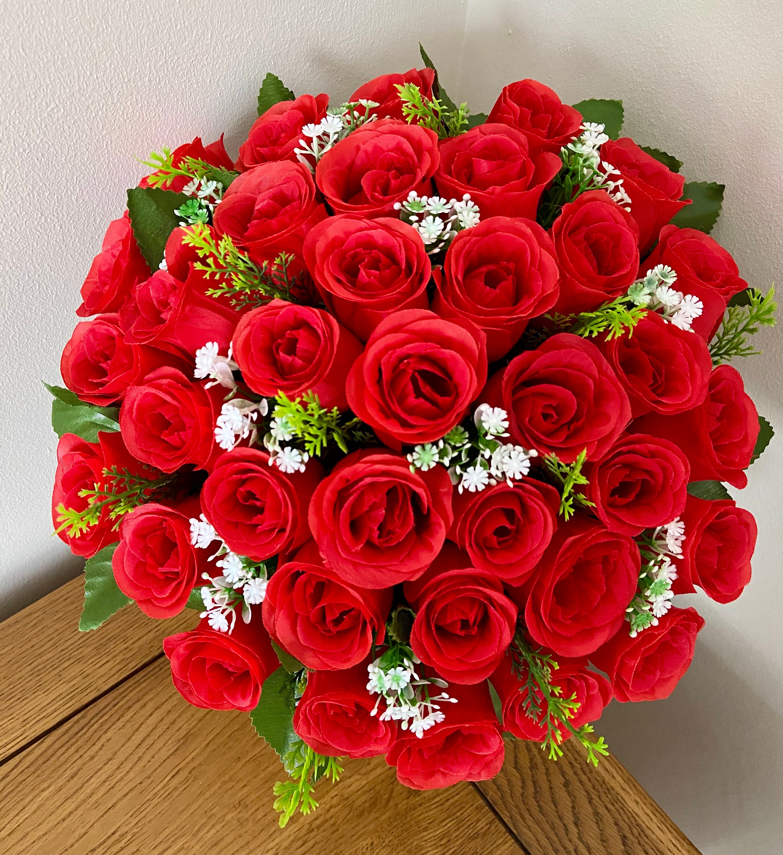 Artificial Hatbox Flower Arrangement Silk Flowers Gift Red Etsy UK