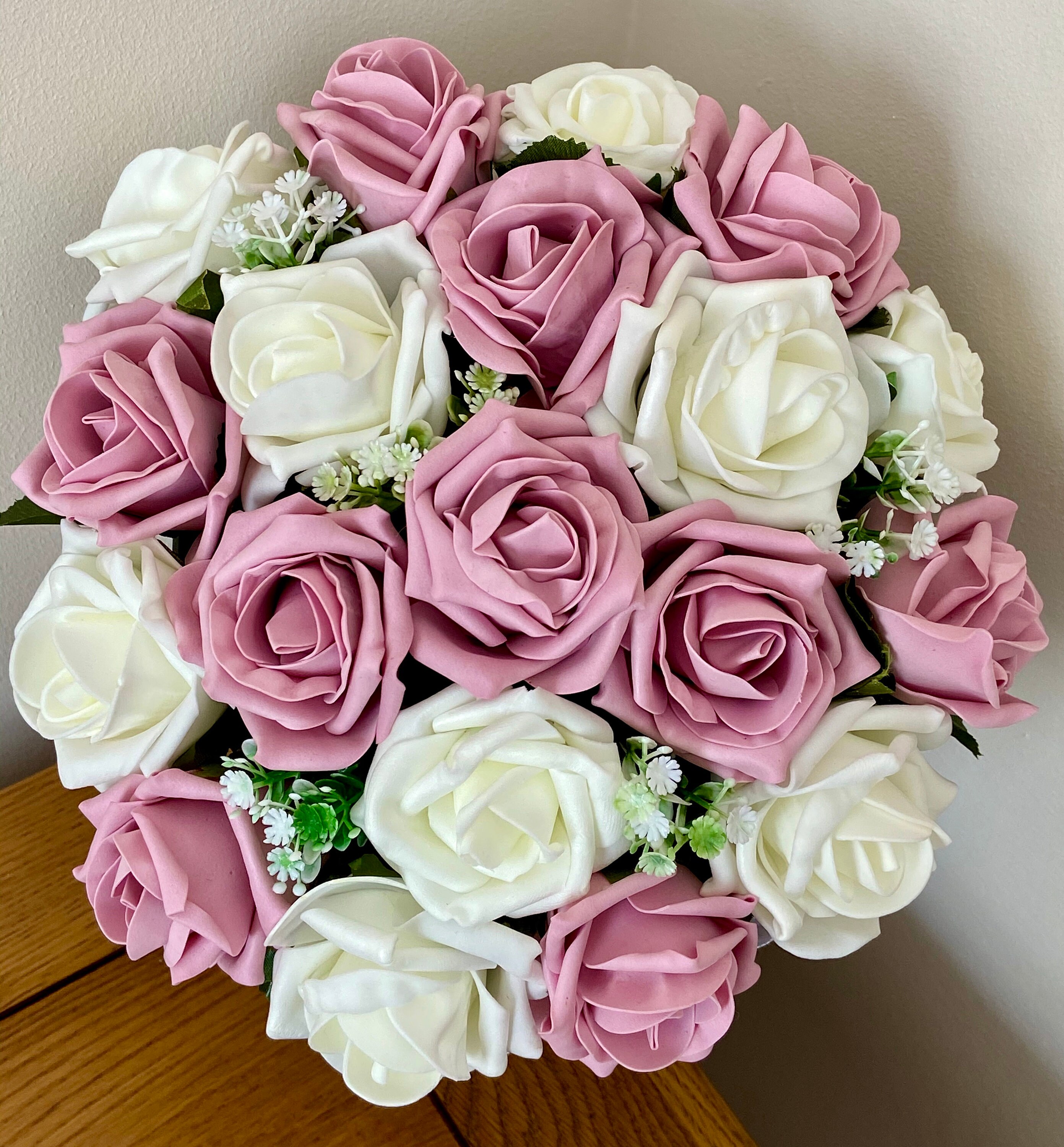 Artificial Hatbox Flower Arrangement Flowers Gift Centrepiece Pink