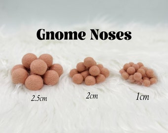 Gnome felt nose | DIY gnome noses | diy gnome supplies | Felt ball Garland | Size: 2.5cm/2cm/1cm