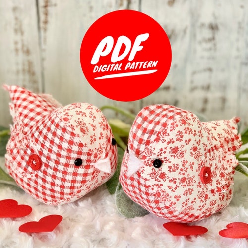 Fabric Bird Figurine PDF Digital Pattern Photo Tutorial Etsy