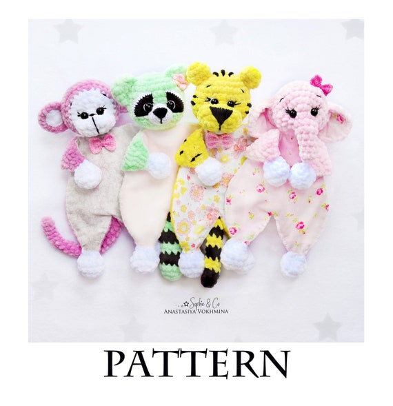 Pattern Plush Baby Comforter Series 4 Lovey Pattern Baby Etsy