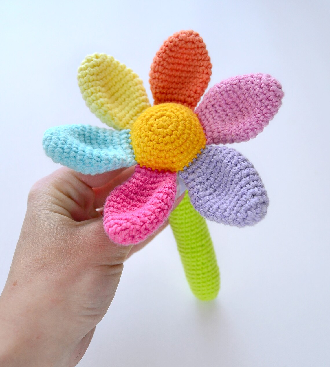 CROCHET PATTERN Flower Teether and Rattle Teething Toy Etsy
