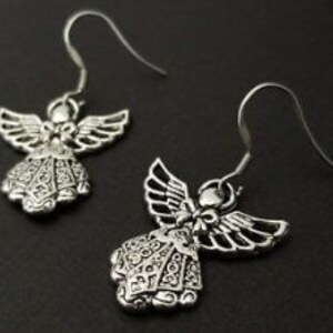 Guardian Angel Earrings, Guardian Angel Jewelry, Angel Earrings, Angel Jewelry, Angel Wings, Angel Wing Jewelry, Lightweight Earrings