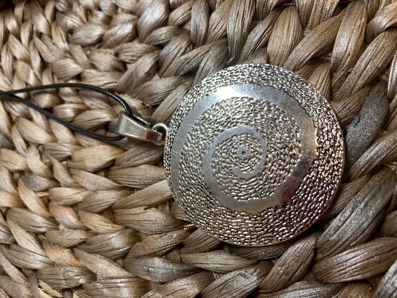 Antique Silver Necklace Statement Necklace Large Spiral Swirl Silver Necklace Spiral Necklace Spiral Pendant Statement Pendent