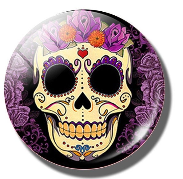 Day of the Dead Dia De Los Muertos Purple Sugar Skull - Etsy UK