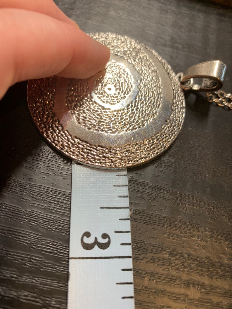 Antique Silver Necklace Statement Necklace Large Spiral Swirl Silver Necklace Spiral Necklace Spiral Pendant Statement Pendent