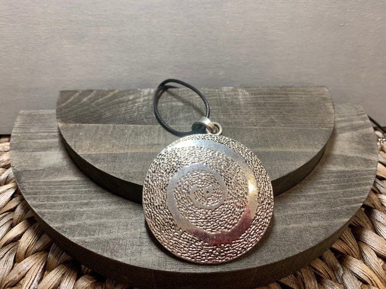 Antique Silver Necklace Statement Necklace Large Spiral Swirl Silver Necklace Spiral Necklace Spiral Pendant Statement Pendent
