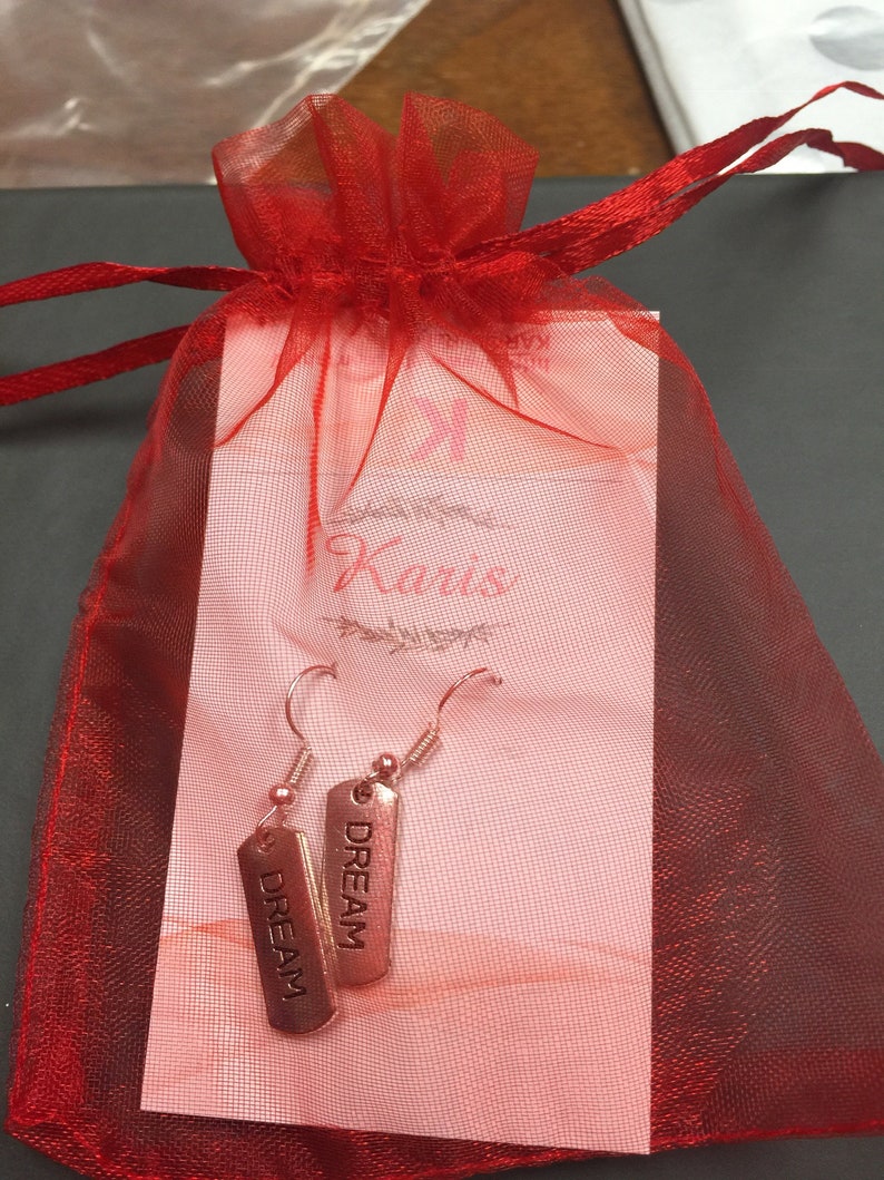 Inspirational Message Earrings Silver Tone Choose Your Words Faith Motivational