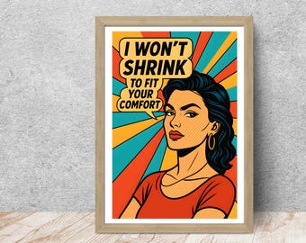 Presente para Sobrevivente de Abuso Narcisista | Impressão de Arte Pop Feminista | Download Digital com Citação de Empoderamento