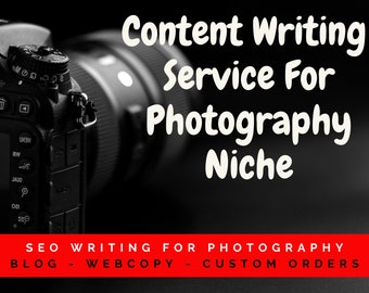 Photography web content copywriting, SEO content for photographers, photography blog post, web copy, about us page, service page