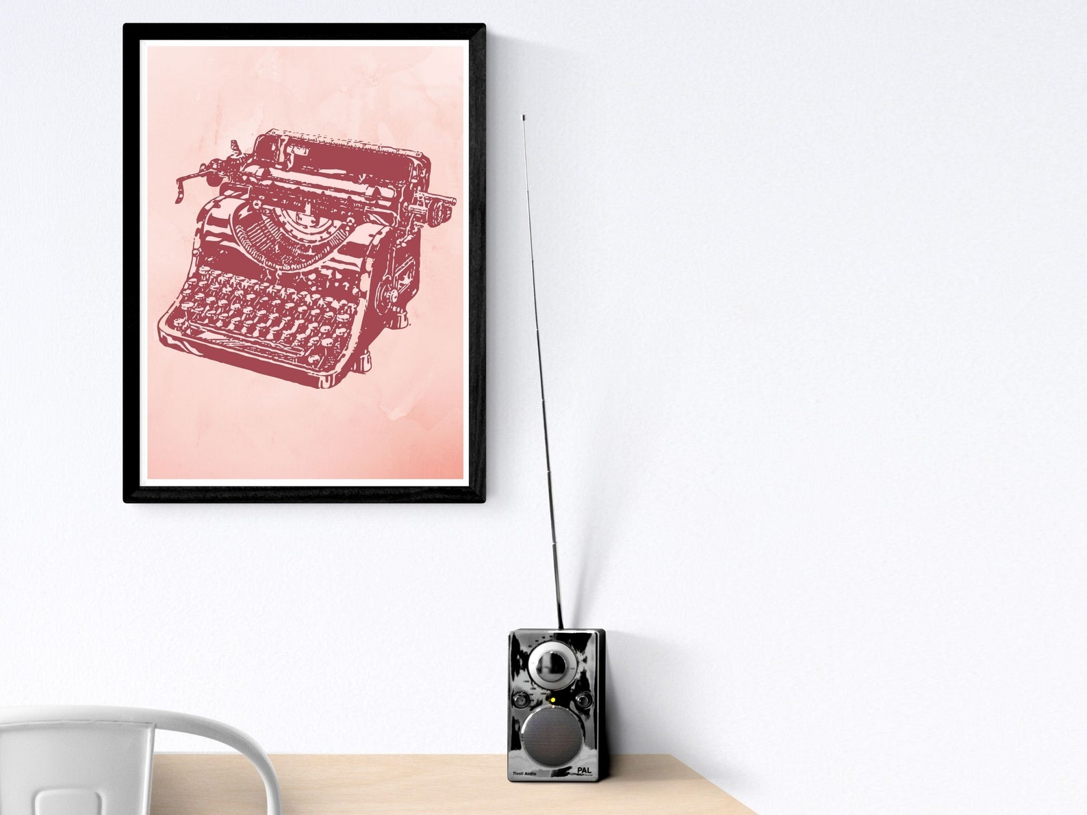 Downloadable Typewriter Wall Art Print, Antique Minimalistic Retro