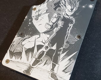 Cartera minimalista de metal personalizable con imagen grabada de nerd