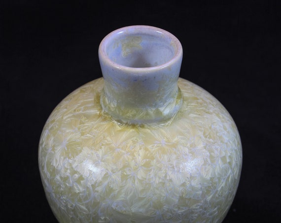 Soft White and Yellow Bud Vase Crystalline