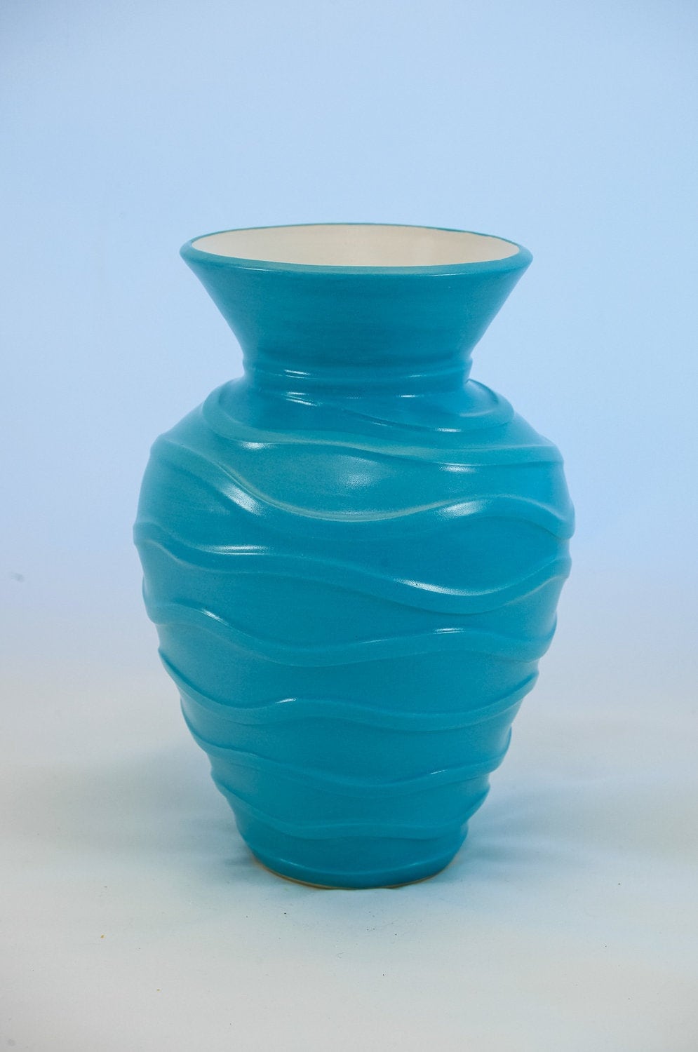 Blue Green Sculpted Vase