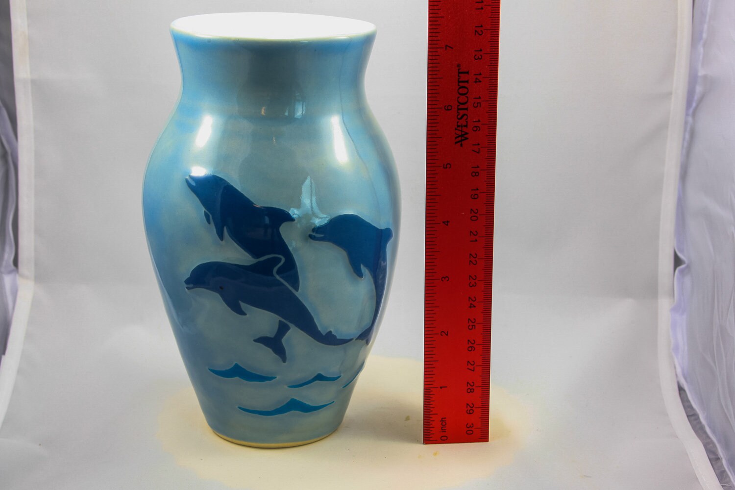 Raised Dolphins I Vase