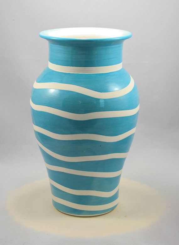 Modern Green and White Vase