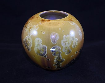 Rare Butterscotch Crystalline Vase